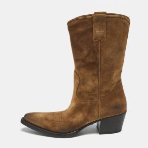 Prada Brown Suede Cowboy Boots Size 37, Boots - Luxury Closet catalog