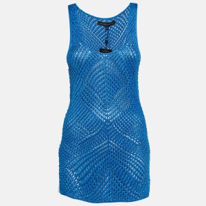 Ralph Lauren Blue Silk Crochet Easy Tank Top M, Shirts & Tops - Luxury Closet