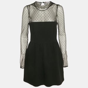 RED Valentino Black Knit and Tulle Long Sleeve Mini Dress XL, Dresses - Luxury Closet catalog