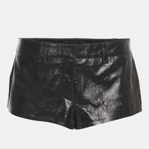 Retrofete Black Real Leather Hot Pants S, Shorts - Luxury Closet catalog