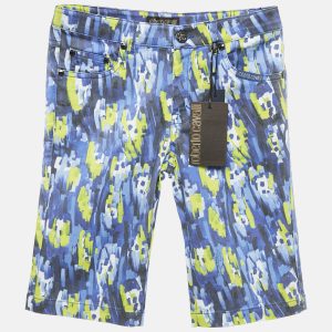 Roberto Cavalli Multicolor/Blue Printed Gabardine Cotton Bermuda Short S, Shorts - Luxury Closet catalog