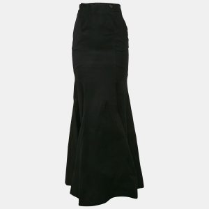 Roberto Cavalli Black Cotton Flared Maxi Skirt S, Skirts - Luxury Closet
