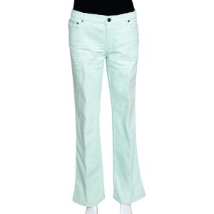 Roberto Cavalli Light Green Denim Straight Leg Jeans L, Jeans - Luxury Closet