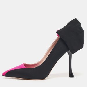 Roger Vivier Pink/Black Fabric Bibow Pumps Size 36, Pumps - Luxury Closet
