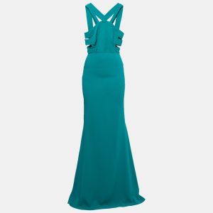 Roland Mouret Persian Green Stretch Crepe Cut-Out Luzon Gown M, Dresses - Luxury Closet