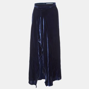 Roland Mouret Navy Blue Velvet Haxby Midi Skirt M, Skirts - Luxury Closet