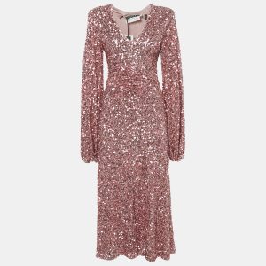 Rotate Birger Christensen Rapture Rose Sequin Mesh Sirin Dress S, Dresses - Luxury Closet