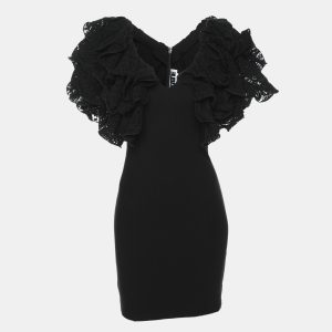 Rotate Birger Christensen Black Organic Cotton Carmen Mini Dress S, Dresses - Luxury Closet