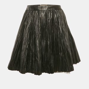 Saint Laurent Black Leather Pleated Mini Skirt M, Skirts - Luxury Closet catalog