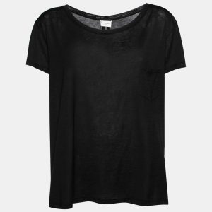 Saint Laurent Black Cotton Front Pocket Crew Neck Short Sleeve Top M, Shirts & Tops - Luxury Closet