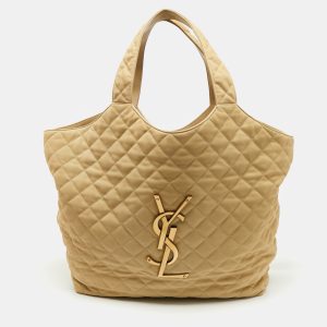 Saint Laurent Beige Quilted Nubuck Maxi Icare Shopping Tote, Tote Handbags - Luxury Closet catalog