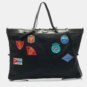 Saint Laurent Black Canvas Large Patchwork Flat Shopper Tote, Tote Handbags - Luxury Closet catalog
