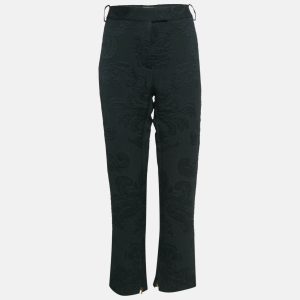 Salvatore Ferragamo Black Floral Jacquard Lace-Up Trousers M, Clothing - Luxury Closet catalog
