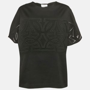 Salvatore Ferragamo Black Jersey Cut-Out Detail Top L, Shirts & Tops - Luxury Closet