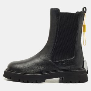 Salvatore Ferragamo Black Leather Oderico Ankle Boots Size 39.5, Boots - Luxury Closet catalog