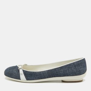 Salvatore Ferragamo Blue/White Suede Audrey Ballet Flats Size 35.5, Flats - Luxury Closet catalog