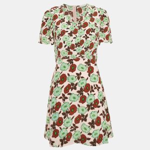 Sandro Pink Floral Print Silk V-Neck Dress M, Dresses - Luxury Closet catalog