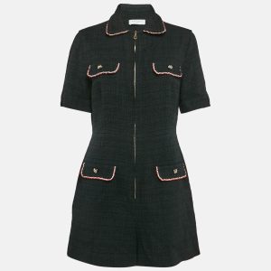 Sandro Black Tweed Playsuit L, Suits - Luxury Closet