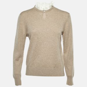 Sandro Beige Wool & Cashmere Isaure Sweater S, Sweaters & Cardigans - Luxury Closet