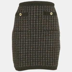 Sandro Black Velvet and Lurex Tweed Mini Skirt M, Skirts - Luxury Closet