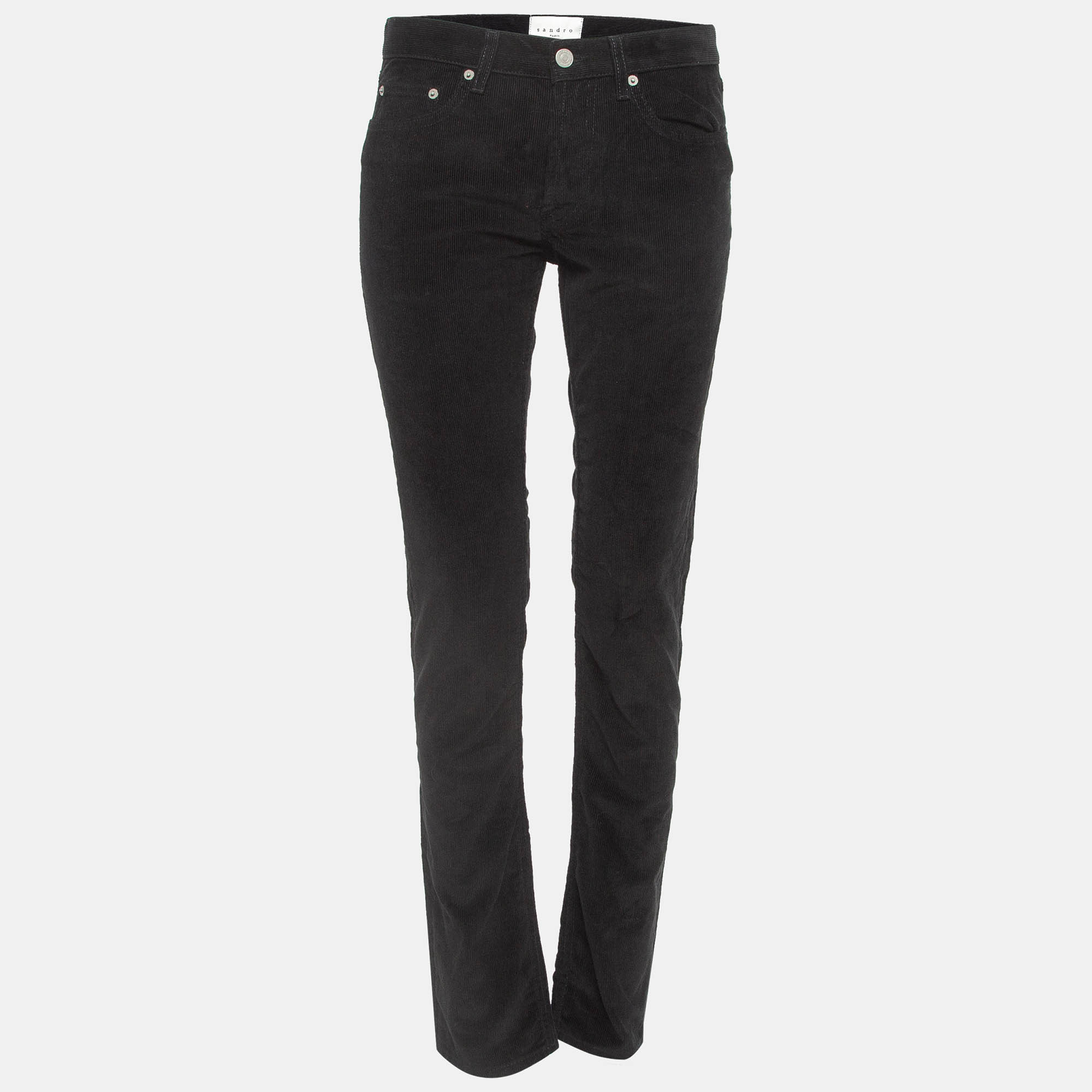 Sandro Black Corduroy Spector Trousers M Waist 29", Clothing - Luxury Closet catalog