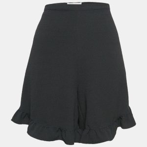 See by Chloe Black Crepe Ruffled Shorts L, Shorts - Luxury Closet