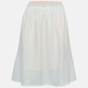 See by Chloe White/Pink Eyelet Lace Short Skirt S, Skirts - Luxury Closet