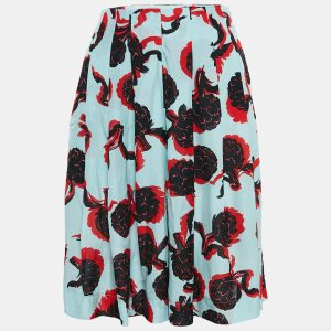 See by Chloe Blue Floral Print Crepe Pleated Shorts M, Shorts - Luxury Closet catalog