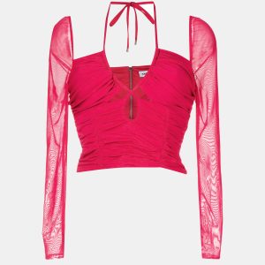 Self-Portrait Pink Jersey Cut-Out Ruched Top M, Shirts & Tops - Luxury Closet catalog