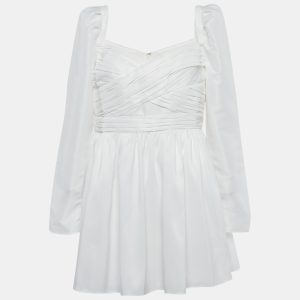 Self-Portrait White Taffeta Pleated Mini Dress M, Dresses - Luxury Closet catalog