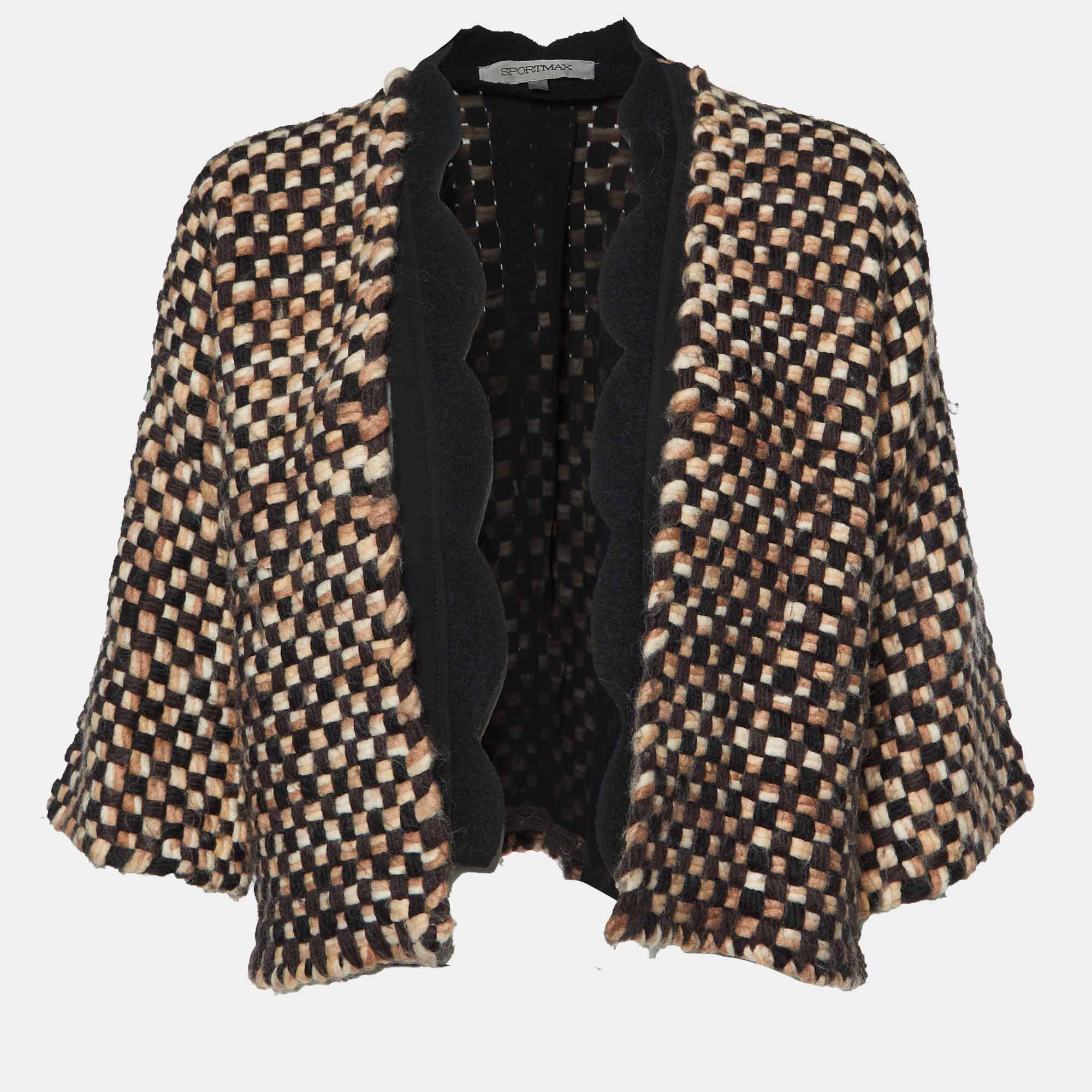 Sportmax Multicolor Checked Wool Blend Open Front Jacket S, Coats & Jackets - Luxury Closet catalog