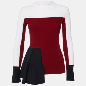 Sportmax Multicolor Knit Pleat Detail Top S, Shirts & Tops - Luxury Closet catalog