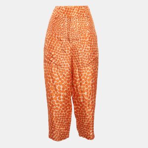 Stella McCartney Orange Ditsy Floral Print Silk Crop Trousers S, Clothing - Luxury Closet catalog
