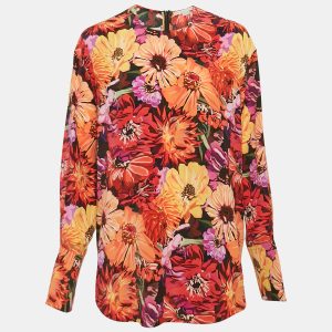 Stella McCartney Red Poppy Print Silk Long Sleeve Blouse M, Shirts & Tops - Luxury Closet