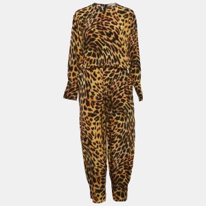 Stella McCartney Beige Leopard Silk Tie-Up Jumpsuit XS, Suits - Luxury Closet catalog