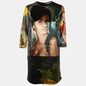 Stella McCartney Multicolor Printed Velvet Mini Dress XS, Dresses - Luxury Closet