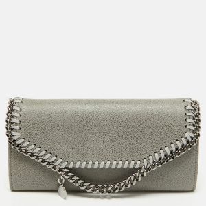 Stella McCartney Grey Faux Leather Falabella Flap Continental Wallet, Wallets & Money Clips - Luxury Closet catalog