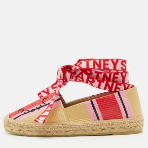 Stella McCartney Multicolor Striped Raffia Gaia Espadrille Flats Size 37, Flats - Luxury Closet