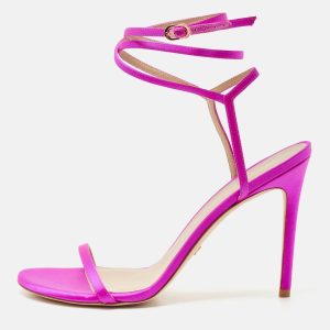 Stuart Weitzman Fuchsia Satin Ankle Strap Sandals Size 41, Sandals - Luxury Closet catalog