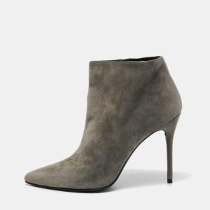 Stuart Weitzman Grey Suede Ankle Boots Size 40, Boots - Luxury Closet