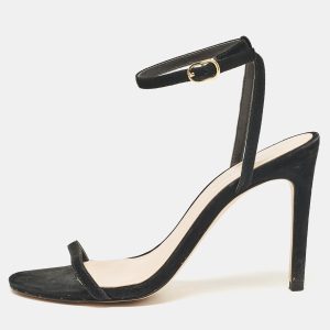 Stuart Weitzman Black Suede Ankle Strap Sandals Size 37.5, Sandals - Luxury Closet catalog