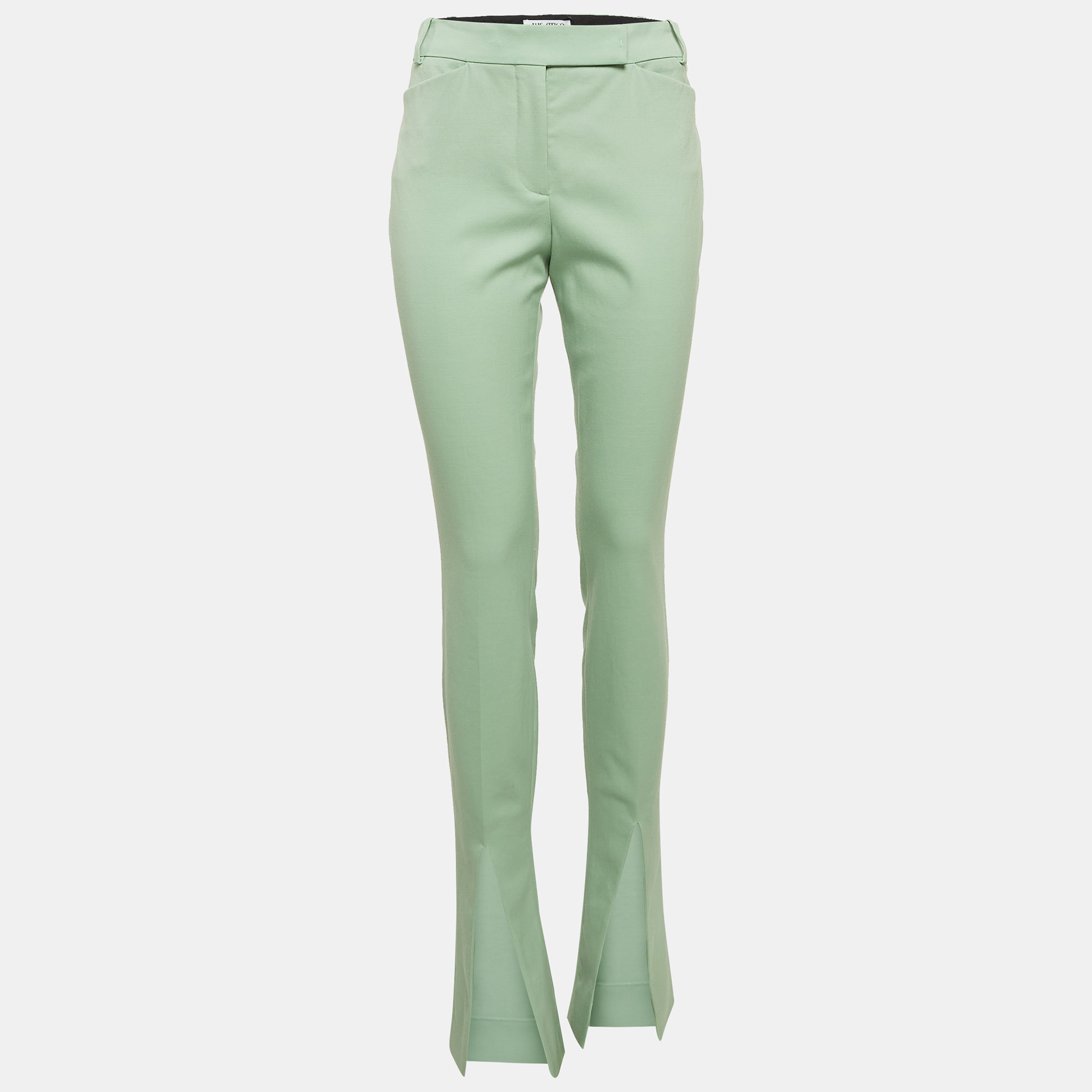 The Attico Green Wool Slit Detail Freja Skinny Pants M, Clothing - Luxury Closet catalog