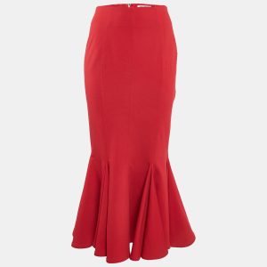 The Attico Red Jersey Flared Beath Midi Skirt M, Skirts - Luxury Closet