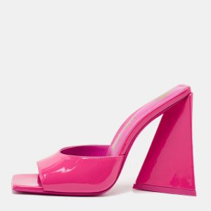 The Attico Fuchsia Patent Leather Devon Slide Sandals Size 37, Sandals - Luxury Closet