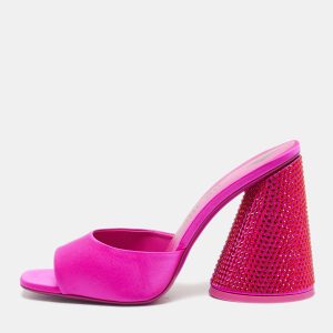 The Attico Fuchsia Satin Crystal Embellished Luz Mules Size 41, Sandals - Luxury Closet catalog