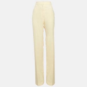 The Attico Pastel Yellow Stretch Crepe Straight Leg Trousers M, Clothing - Luxury Closet catalog