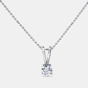 0.33 ct Round Brilliant Cut 18k White Gold Lab Grown Diamond Solitaire Pendant Necklace, Necklaces - Luxury Closet catalog