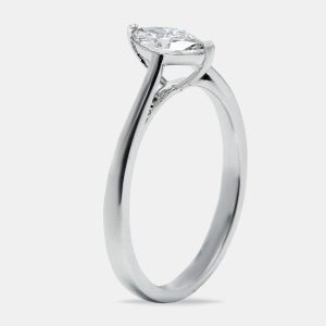 0.50 cts Marquise Cut Lab Grown Diamond 18k White Gold Ring Size 53, Rings - Luxury Closet