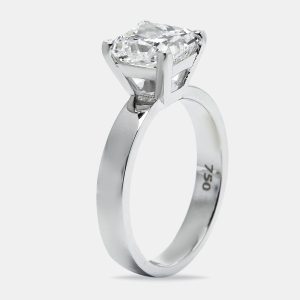 2.00 cts Princess Cut Lab Grown Diamond 18k White Gold Ring Size 52, Rings - Luxury Closet