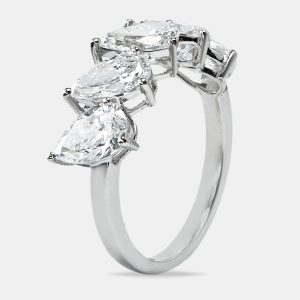 2.50 cts Pear Brilliant Cut 18k Lab Grown Diamond 18k White Gold Ring Size 53, Rings - Luxury Closet